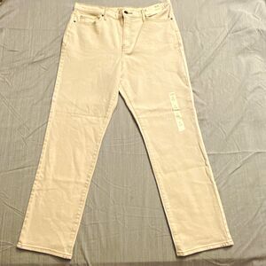 A.N.A A New Approach W14 Beige Off White High Rise Fitted Hip Straight Jeans NWT